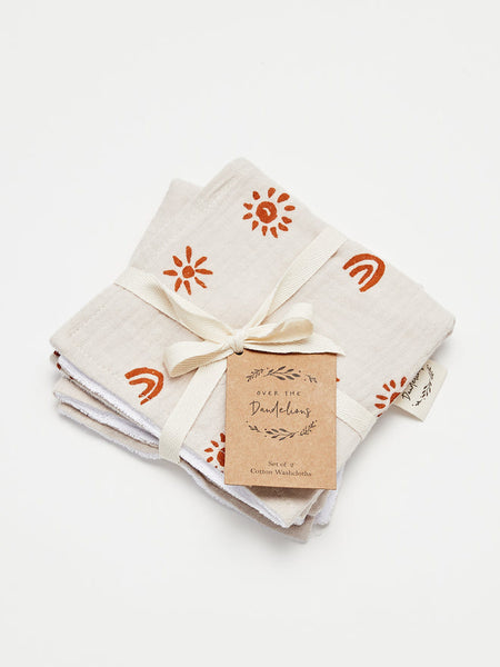 Muslin Washcloth set of 2 - Over the Dandelions