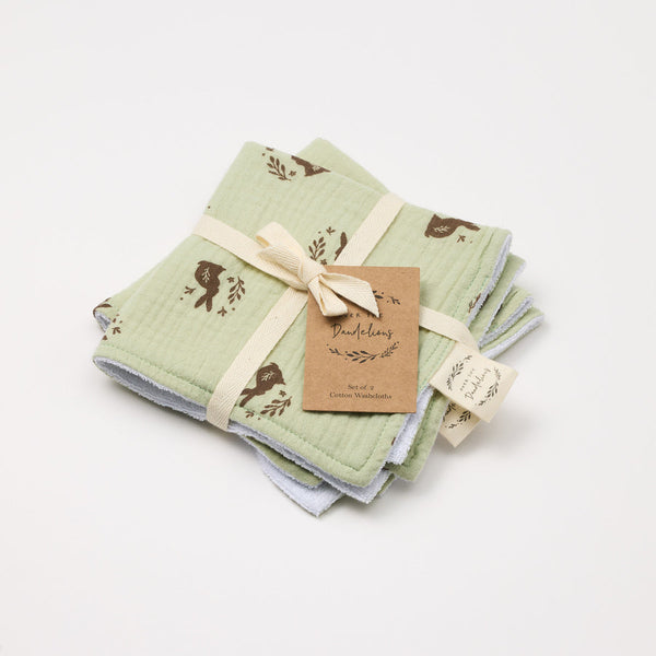 Muslin Washcloth set of 2 - Over the Dandelions